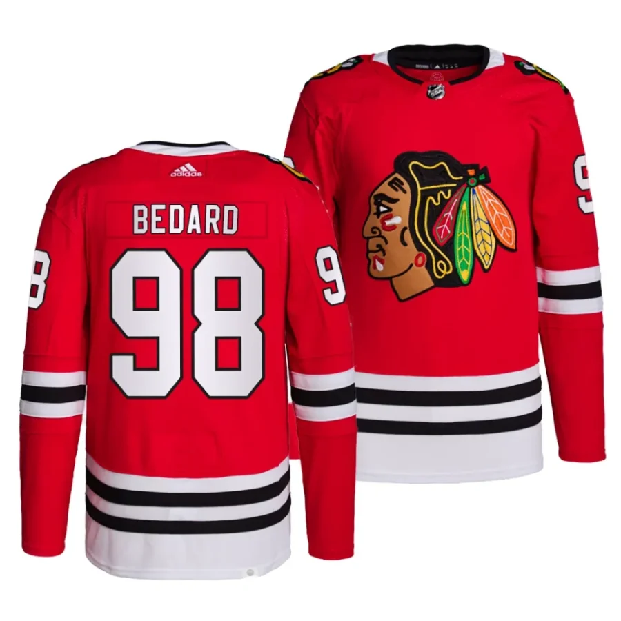 connor bedard red 2023 nhl draftauthentic home blackhawks jersey scaled