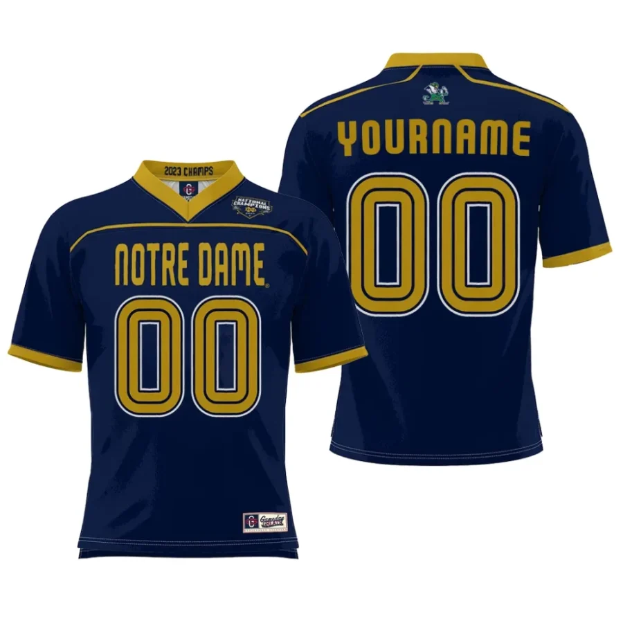 custom navy 2023 ncaa men's lacrosse national champions notre dame fighting irish jersey scaled