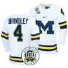 michigan wolverines gavin brindley 100th anniversary white hockey jersey scaled