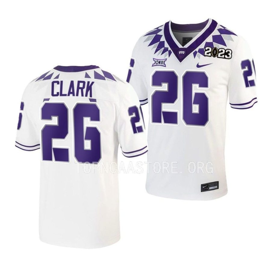 tcu horned frogs bud clark white 2023 national championship college football playoff jersey scaled