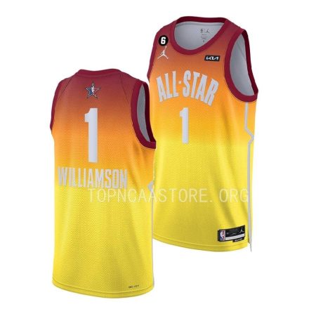 zion williamson gold 2023 nba all starwestern conference pelicans jersey scaled