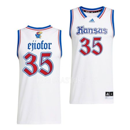 zuby ejiofor kansas jayhawks 2022 23swingman basketball white jersey scaled