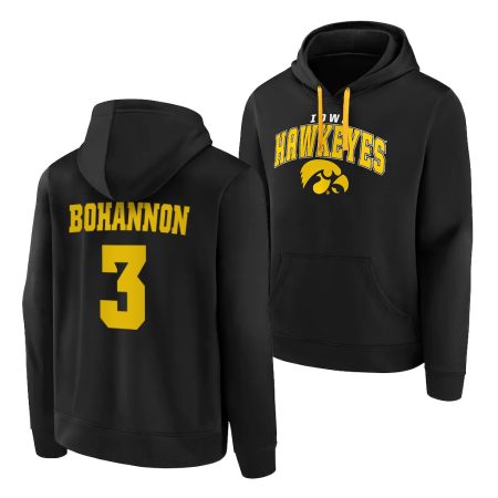 jordan bohannon black 2020 21 away iowa hawkeyes hoodie