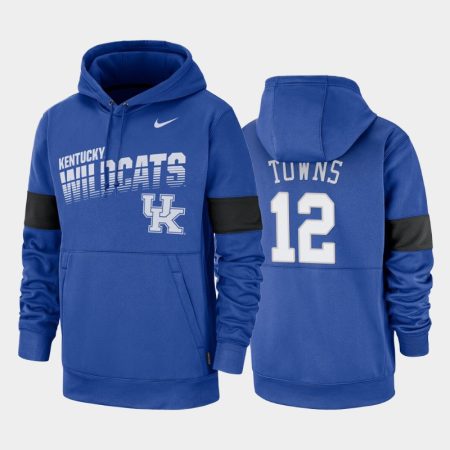 karl anthony towns royal 2019 sideline therma fit college basketball hoodie