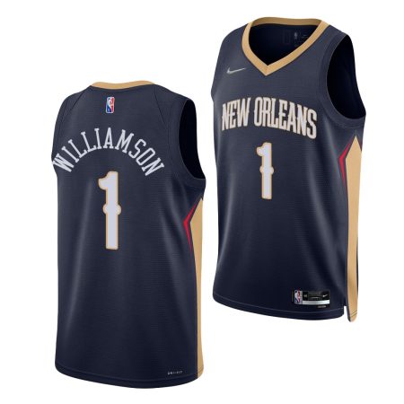 zion williamson pelicans icon edition navy 75th anniversary duke blue devils 2019 draft jersey